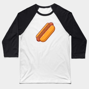 Hotdog Cartoon Vector Icon Illustration (20) Baseball T-Shirt